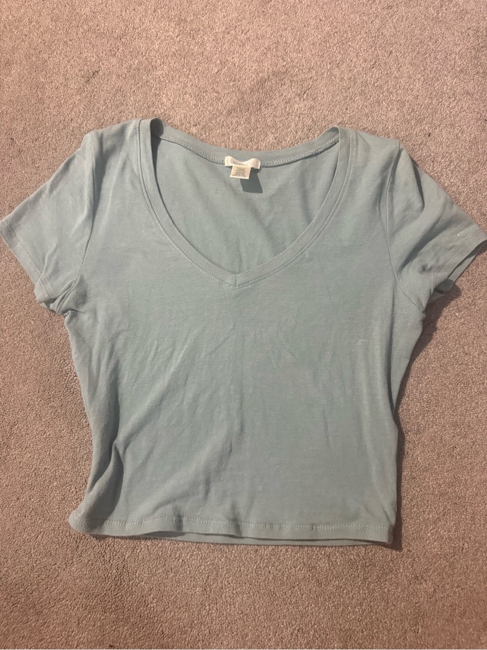 Bozzolo Light Blue V‑Neck Short Sleeve Tee